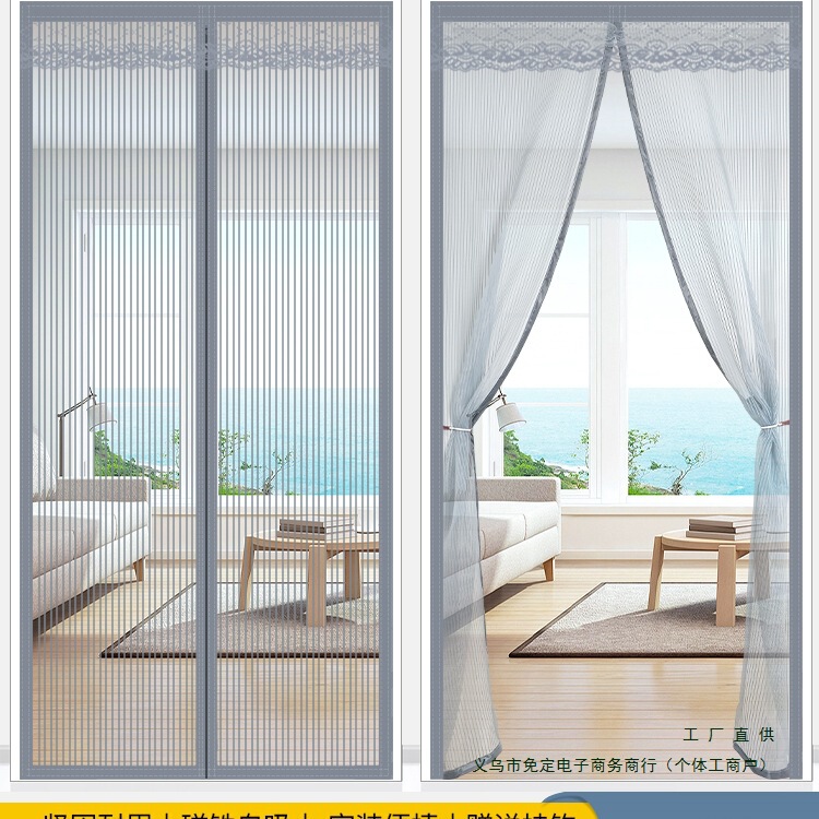 Door Curtain Anti-Mosquito 2025 New Summer Installation-Free Screen Door Household Blocking Gauze Summer Magnetic Partition Curtain