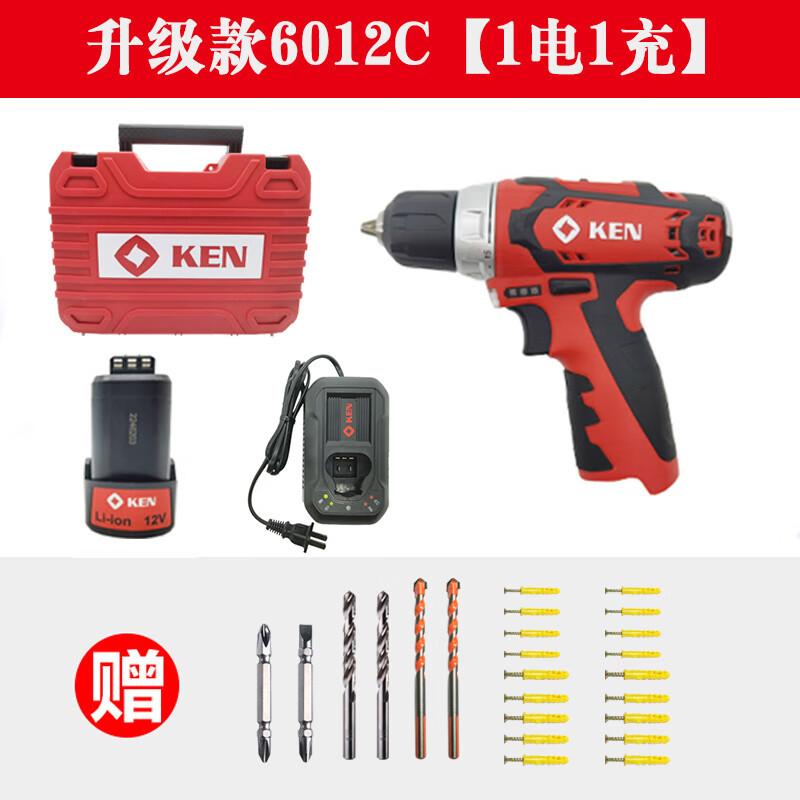 Ruichi KEN Ruichi 7212 taladro eléctrico de litio sin escobillas taladro eléctrico multifuncional casero destornillador eléctrico 601