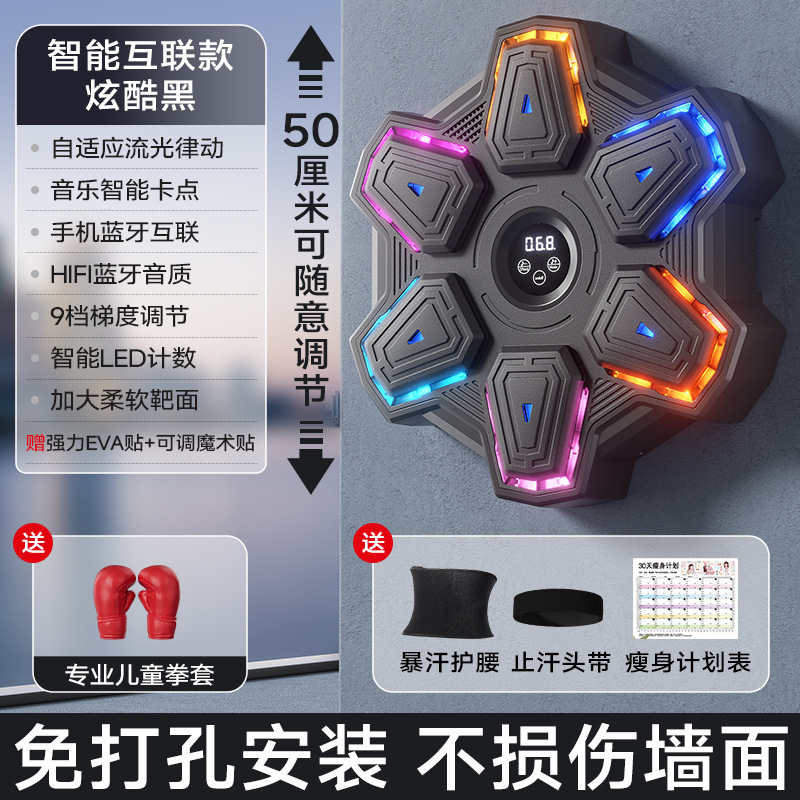 スマート音楽ボクシングマシン成人児童家庭用フィットネス音楽壁ターゲットボクシング神器散打訓練器材|undefined