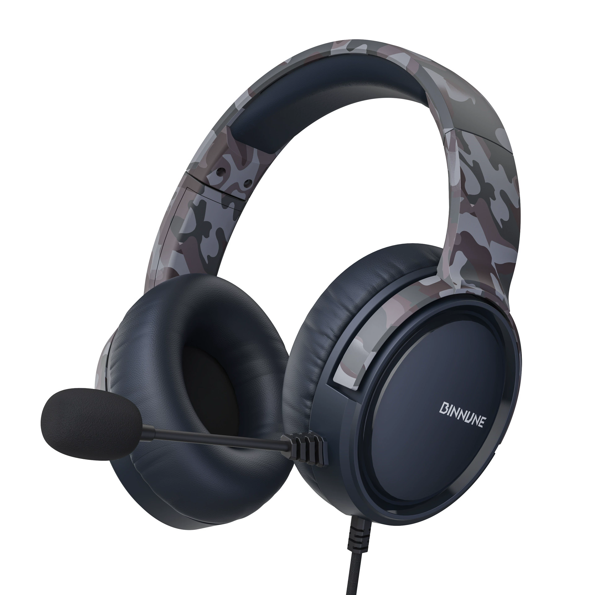 Игровая гарнитура BINNUNE BG02 с микрофоном, накладные полноразмерные проводные наушники, совместимы с PS/PC/Xbox