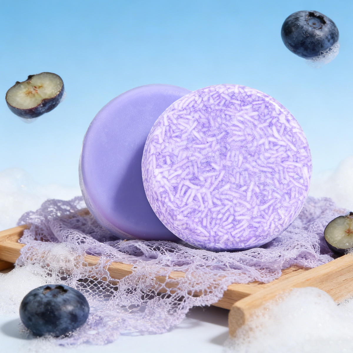 Jabón Champú de Aceite Esencial de Arándano Limpieza y Nutrición Profunda para Cabello