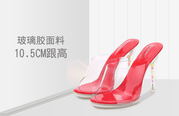 Giày cao gót nữ gót nhọn pha lê phát quang, giày mũi nhọn gót siêu cao cho nữ — Màu bạc, Màu hồng, Màu trắng, Màu tím chi tiết 2