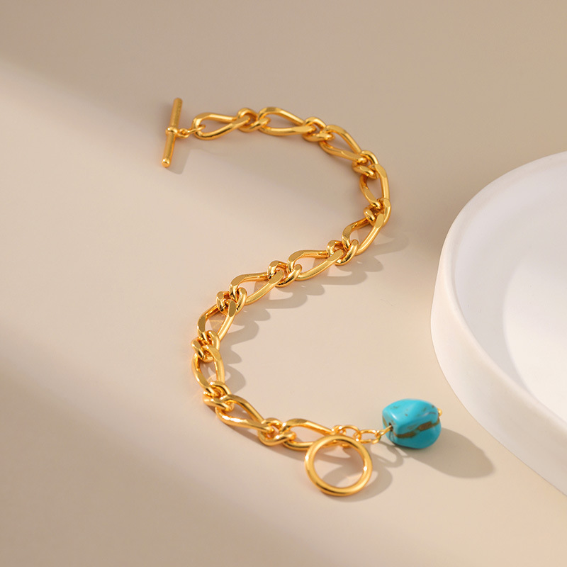 Fashion Geometric Copper Turquoise Plating Bracelets 1 Piece