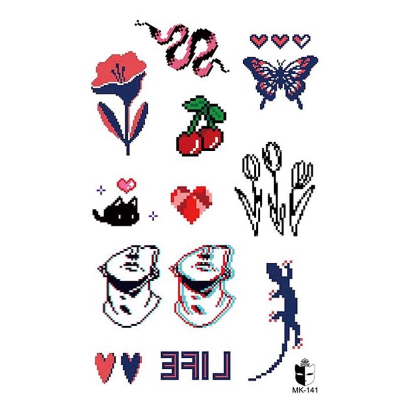 Animal blanco y negro desechable pegatinas de tatuaje belleza pegatinas de tatuaje moda estética patrón de personalidad dama pegatinas de tatuaje