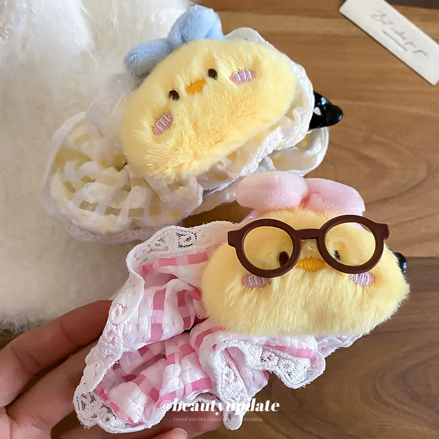 新款韩系可爱呆萌鸡发夹后脑勺盘发百搭香蕉夹小众创意设计感发饰