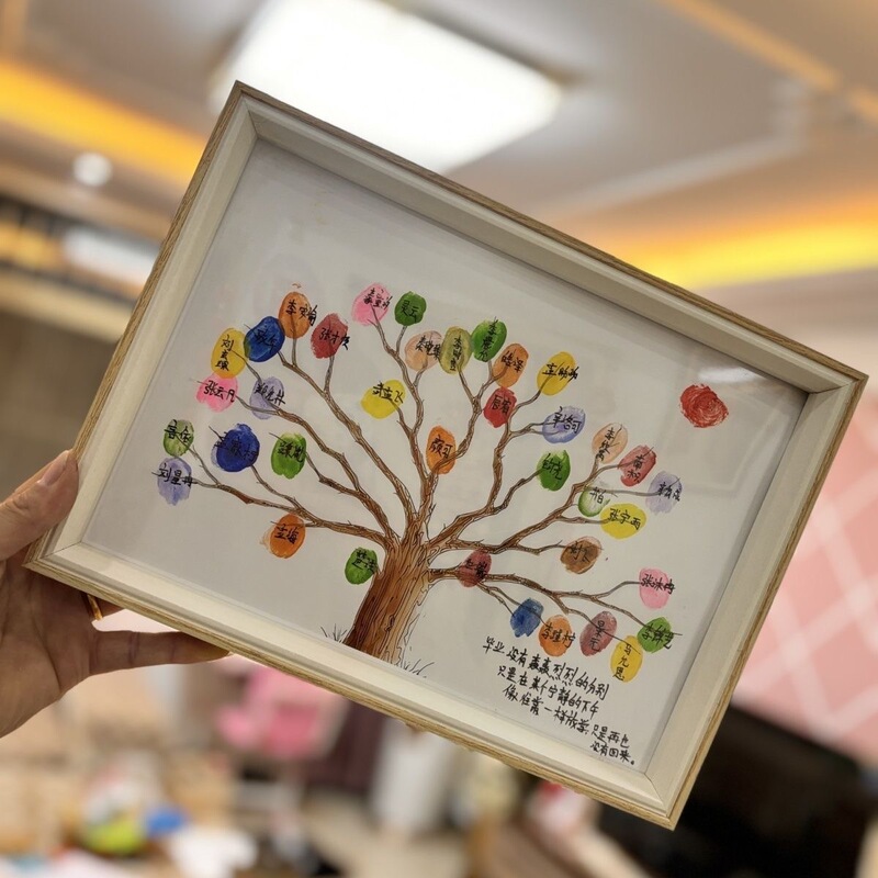 Creative Fingerprint Graduation Signature Photo Frame Graduation Season Classmates Commemorative Photo Frame Sign-In Tree Photo Frame Table