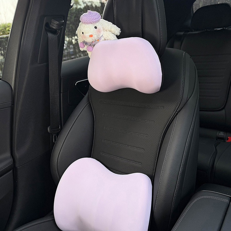 Car Headrest Neck Pillow Memory Foam Car Headrest Cute Rabbit Car Seat Pillow Cushion Car Lumbar Support