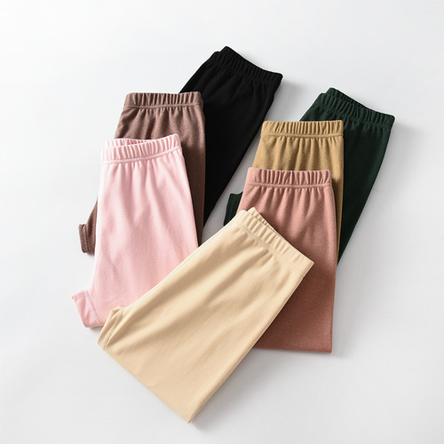 Two-Sided Fleece Warm Leggings for Women - Winter New Korean Style Fitted Slimming Solid Color Leggings for Inner Wear - Mini Nine-Foot Pencil Skirt