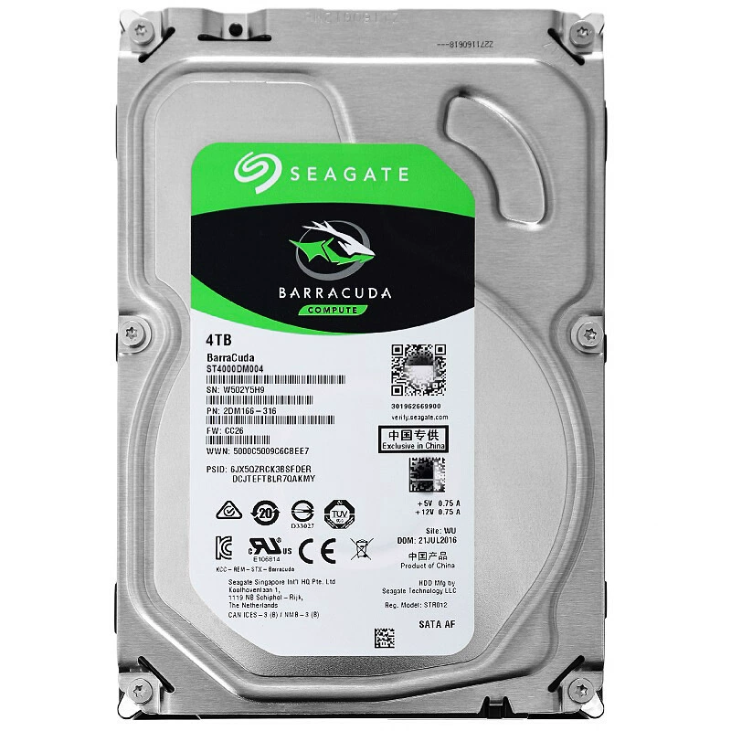 Совместимый с Seagate Barracuda 4 ТБ SATA настольный жесткий диск 3.5", ST4000DM004