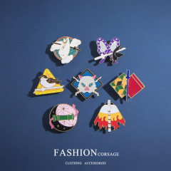 Demon Slayer-themed brooches: Instagram-worthy, trendy, uniquely designed, Japanese-style cuteness—featuring characters like Tomioka Giyuu, Kanao Tsuyuri, and Zenitsu Agatsuma.