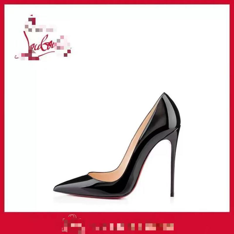 2024 New Style Red-Soled Rhinestone High Heels for Women, Thin Black Nude Patent Leather Sexy Pointed Toe Single Shoes for Professional Use