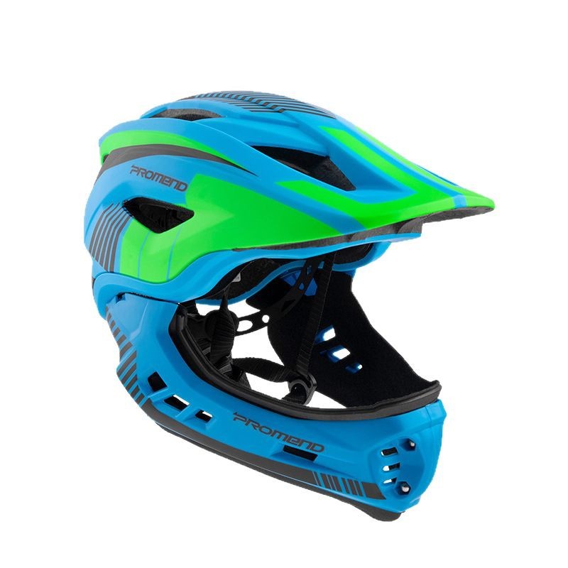PROMEND casco para niños con luz scooter equilibrio coche casco completo USB recargable bicicleta casco de montar