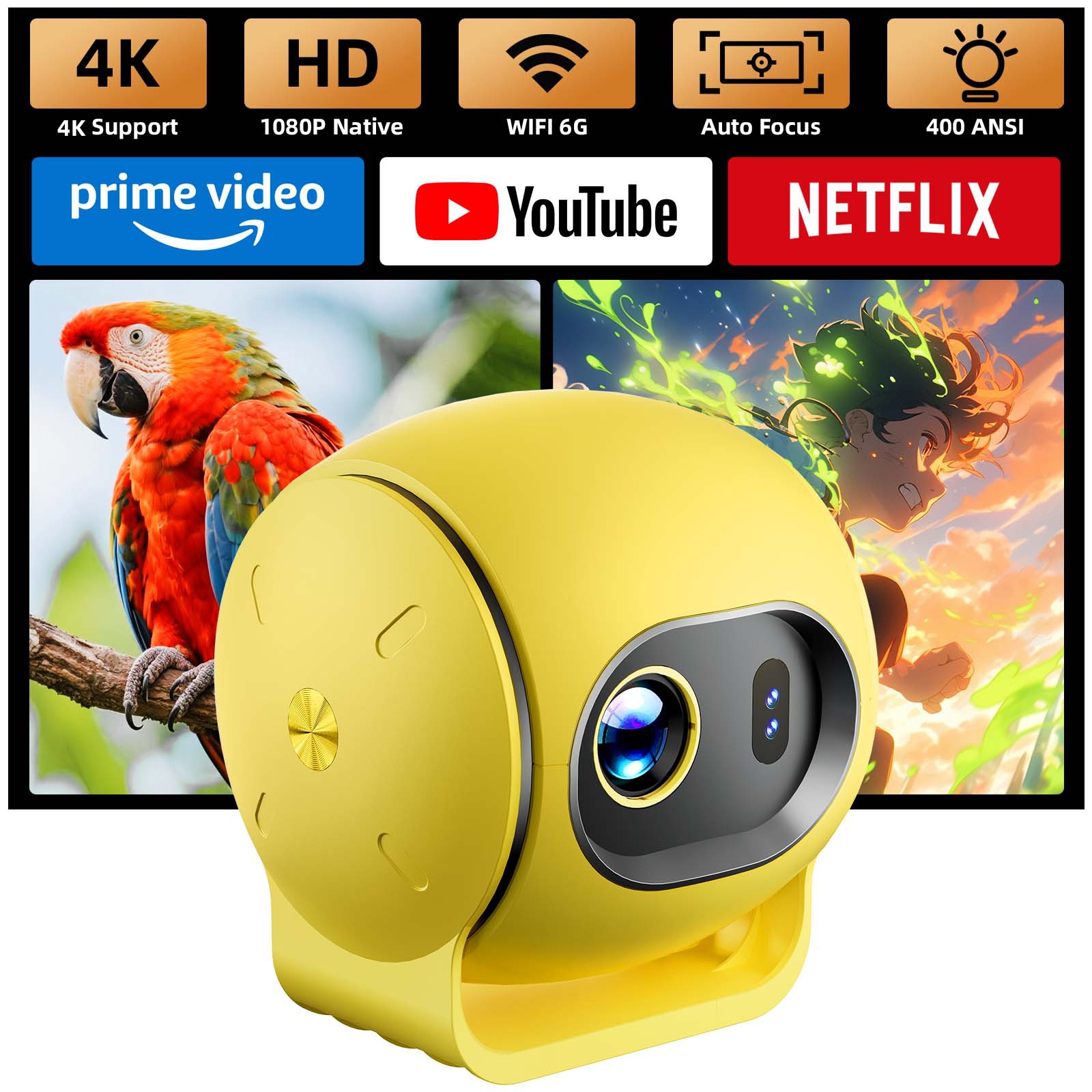 720P Smart Android Projector 160Ansi Lumen Outdoor Led Projector