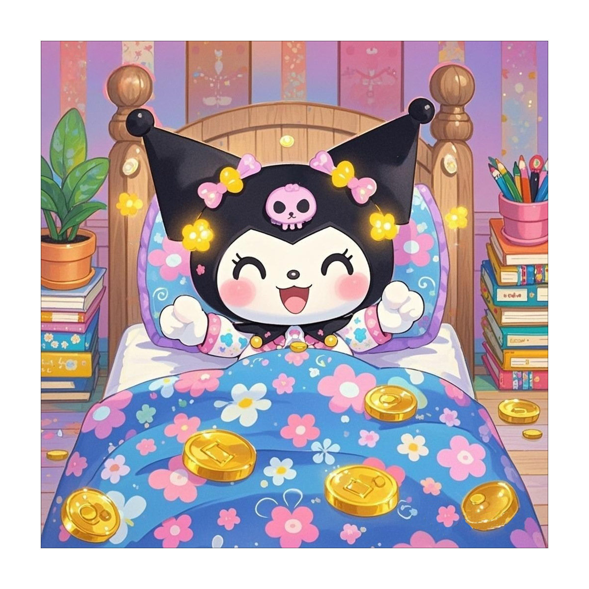 [Algodón importado] Mona Lisa real bordado de cruz para atraer la fortuna Kulomi lindo bendición de bordado de hilo decorado image 5