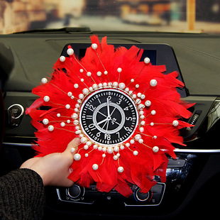 Creative Pearl Crown Feather Car Fur Anti-Slip Mat Car Ornaments Mat Dashboard Storage Mat for Women's Car