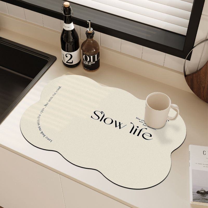 Cream Style Kitchen Drain Mat Household Washstand Countertop Heat Insulation Coaster Easy-Drying Diatom Mud Absorbent Dining Table Mat