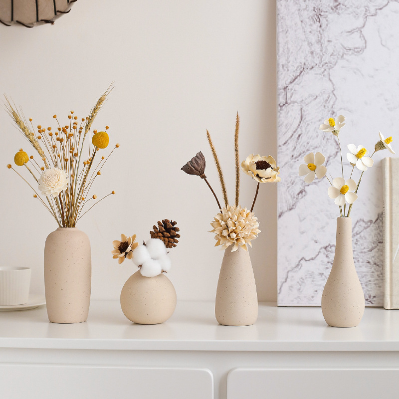 Wholesale Cream-Style Decorative Vases, Living Room, Bedroom, Tv Cabinet, Dried Flowers, Desktop Decoration, Dropshipping