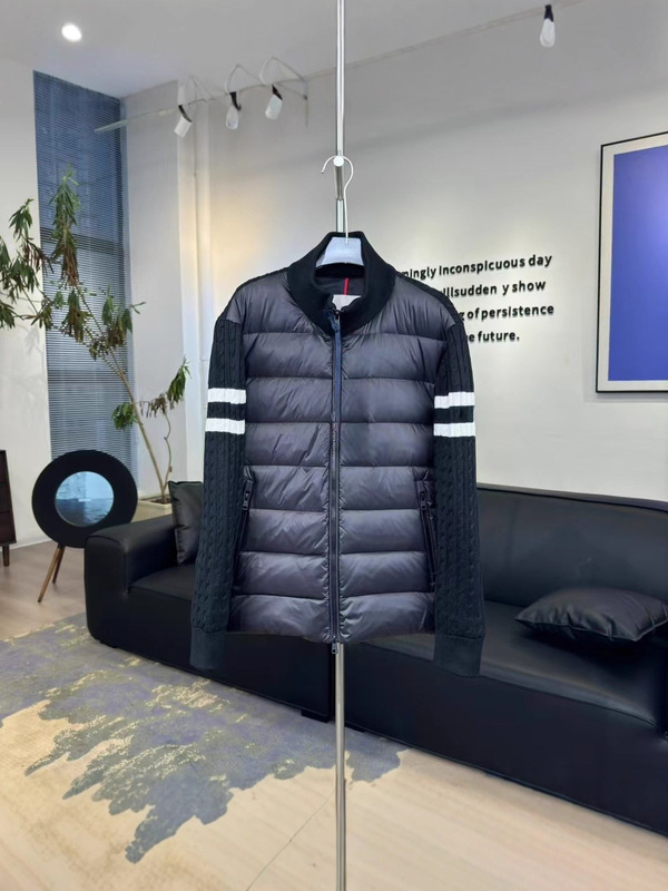 Padded Corduroy 立领蒙口轻薄款羽绒服男条纹羊毛拼接夹克外套fw|undefined