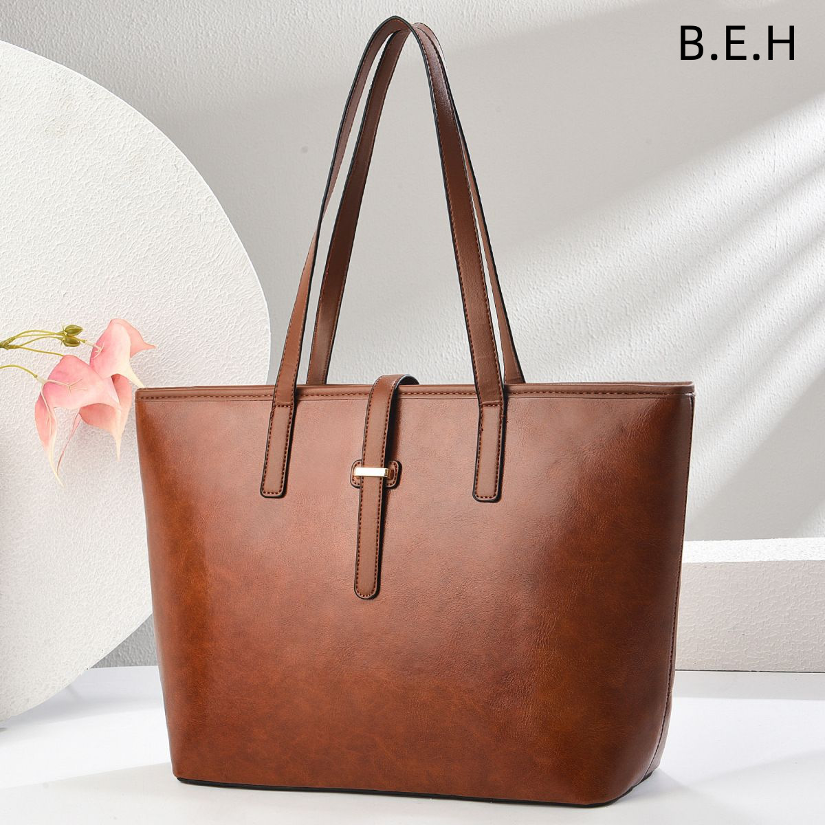 Bolso Tote de Hombro y Mano para Mujer de Cuero PU con Cierre de Cremallera para Uso Diario image 4