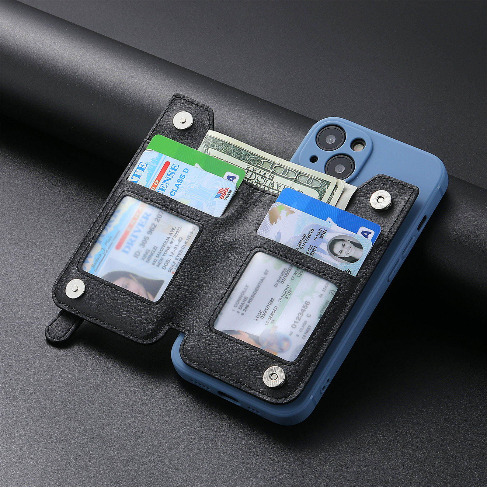 Unisex Einfarbig Pu-Leder Reißverschluss Kartenhalter display picture 9