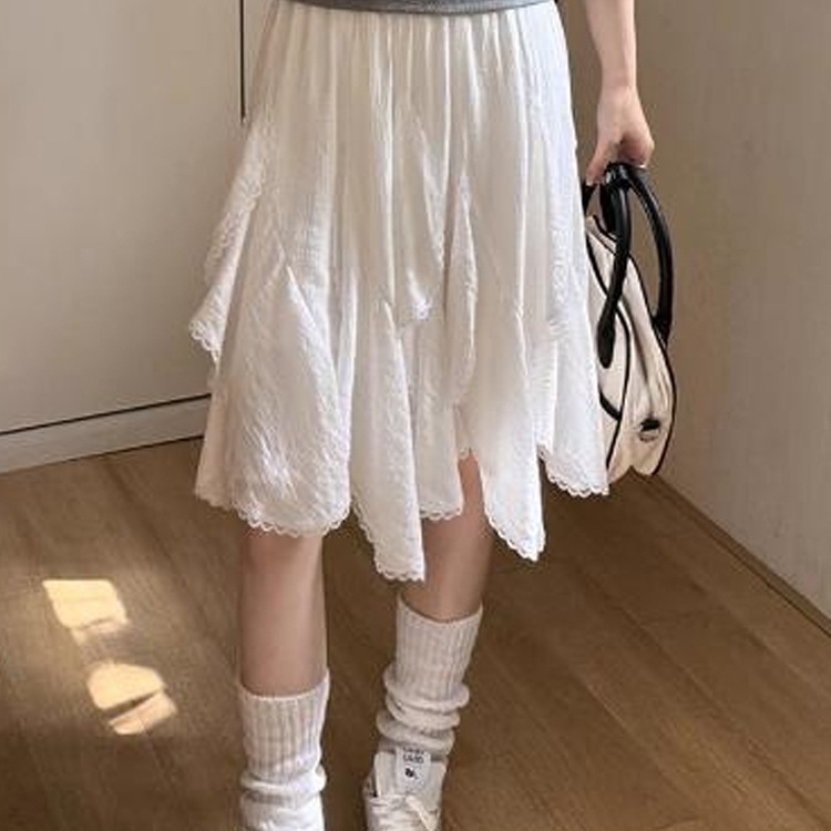 2025 ニッチシックな不規則なデザインのマルチレイヤードショートスカート女性の夏の小さなスカート文学トレンド|undefined