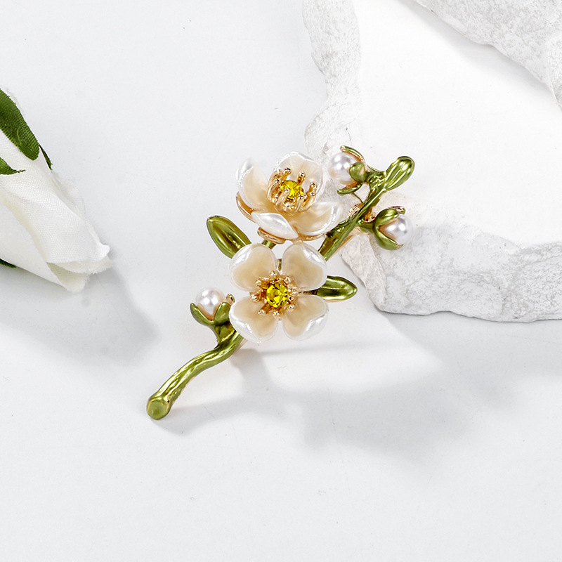 12g Weight Brooches Classification Zinc alloy Material Flower Pattern Pastoral Simple Style Pin Flower Zinc Alloy Plating Unisex Brooches 4
