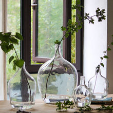 亚马逊玻璃花北欧花瓶卖速桌面透明玻璃大肚小口花瓶花瓶插花竹花