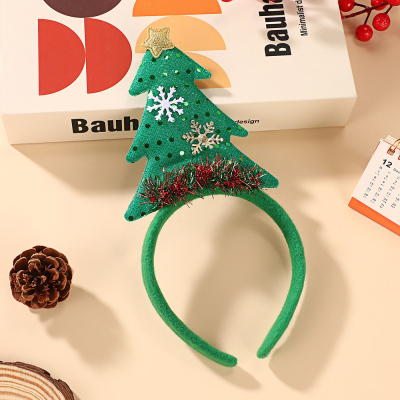クロスボーダークリスマスアントラーカチューシャ、かわいいフォレストクリスマスツリーカチューシャ、お祭り雰囲気のドレスアップヘッドドレス、かわいいカチューシャ|undefined