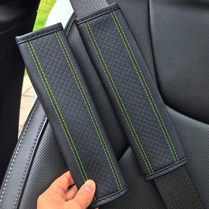 Car Seat Belt Shoulder Protector Artificial Leather Seat Belt Sheath Summer High-End Shoulder Cover Seat Belt Protective Cover