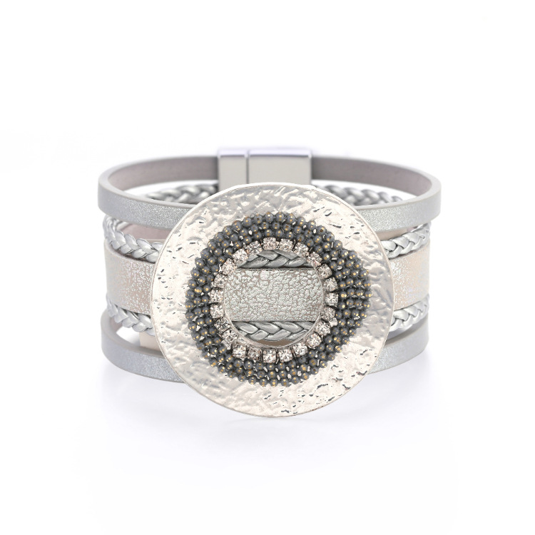 fashion diamond leather buckle braceletpicture21