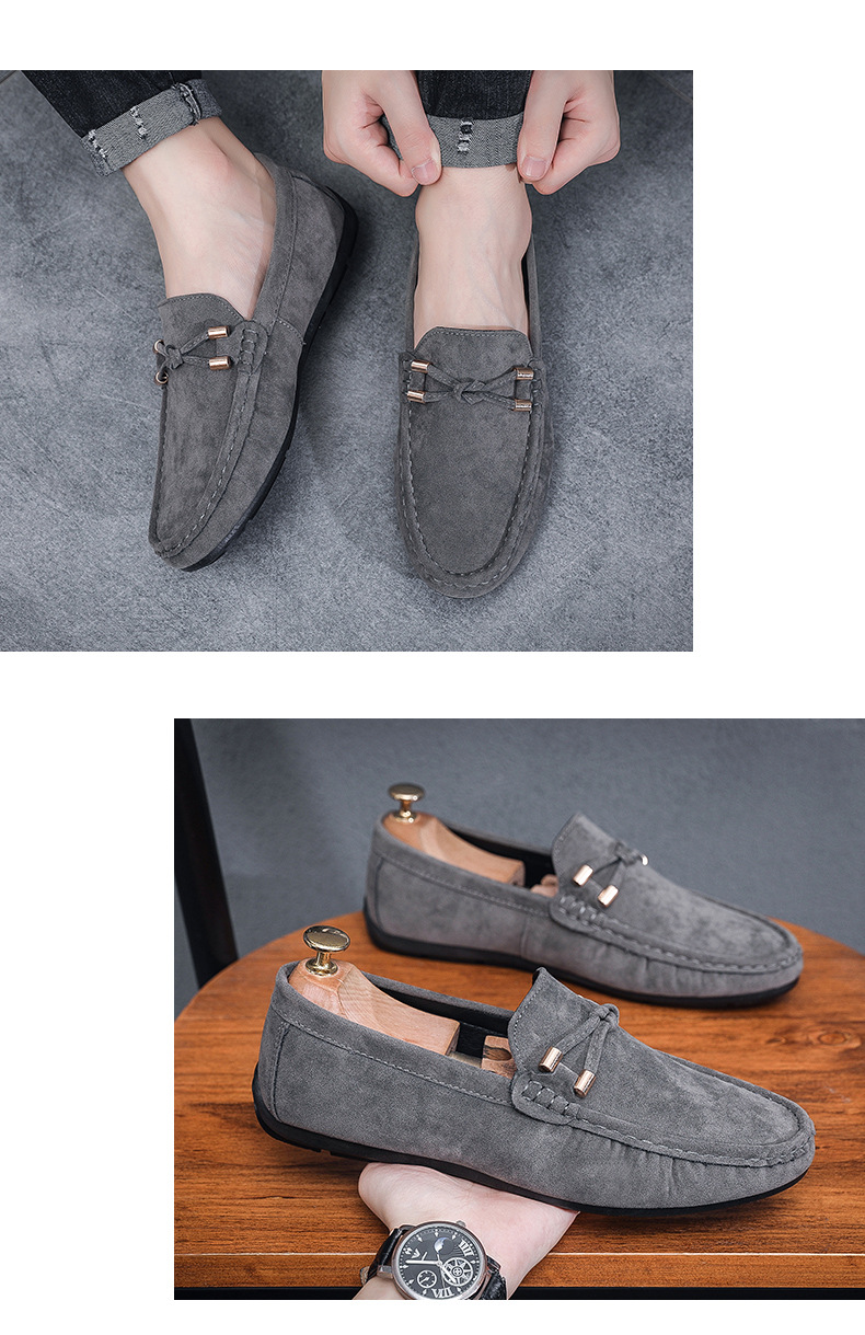 Neue faule Mann weiche Sohlen Slip-on Bean Schuhe Männer Fahr Casual Lederschuhe_voghion.com