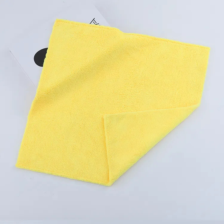 Mayorista tela de limpieza de urdimbre absorción de agua pulido tela de lavado de automóviles microfibra limpia toallas de cocina tamaño fijo color