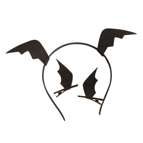 Cross-border hot sale new Halloween felt cloth headband bat wings witch hat spider web harpoon hair accessories wholesale