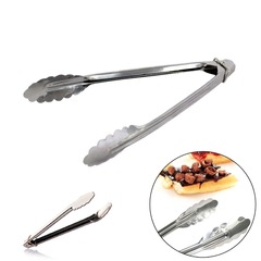 9寸不鏽鋼燒烤夾麵包夾餐具夾食物夾菜夾牛排夾烤肉夾用烘培夾子