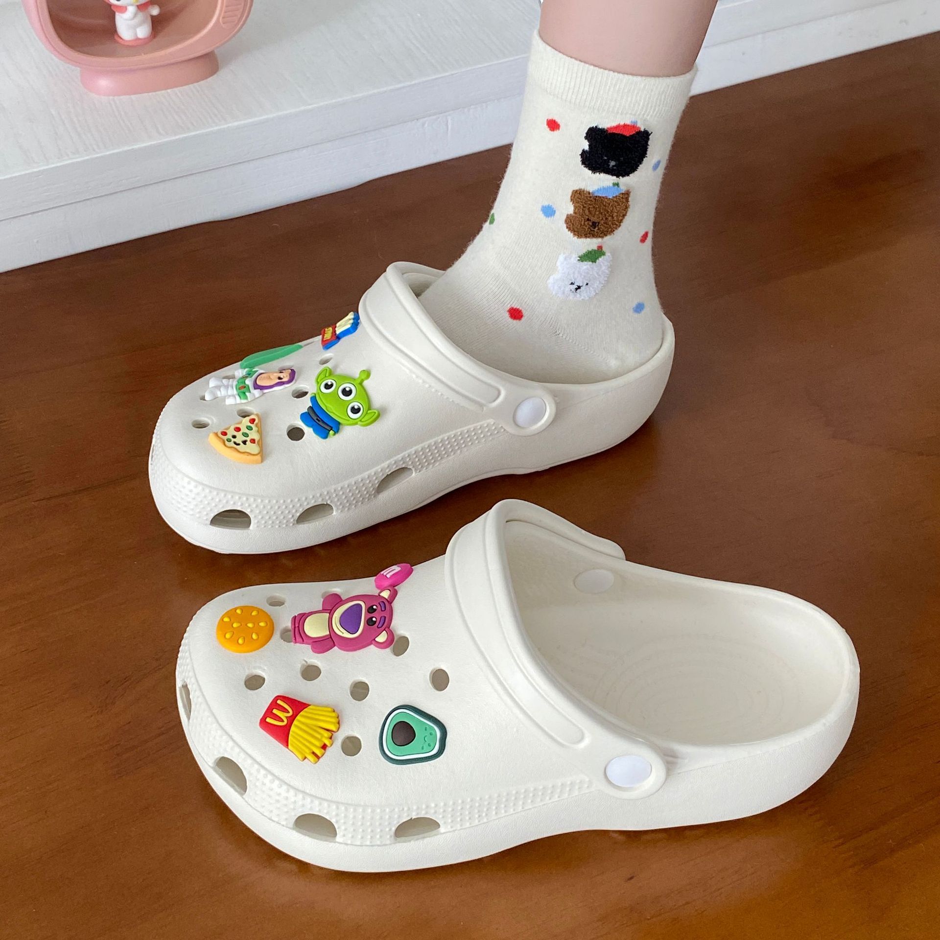 [12 홀 신발 목욕] 흰색