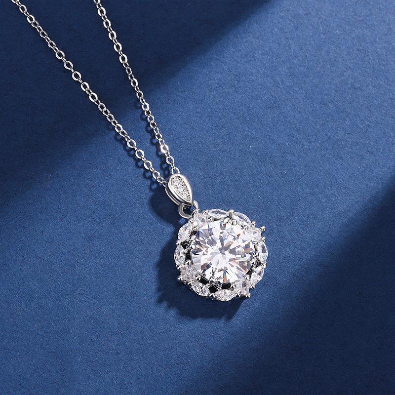 사운드 라이브 실버 도금 5 캐럿 대형 다이아몬드 비둘기 달걀 펜던트 럭셔리 시뮬레이션 MOISSANITE 목걸이 여성용 보석 도매