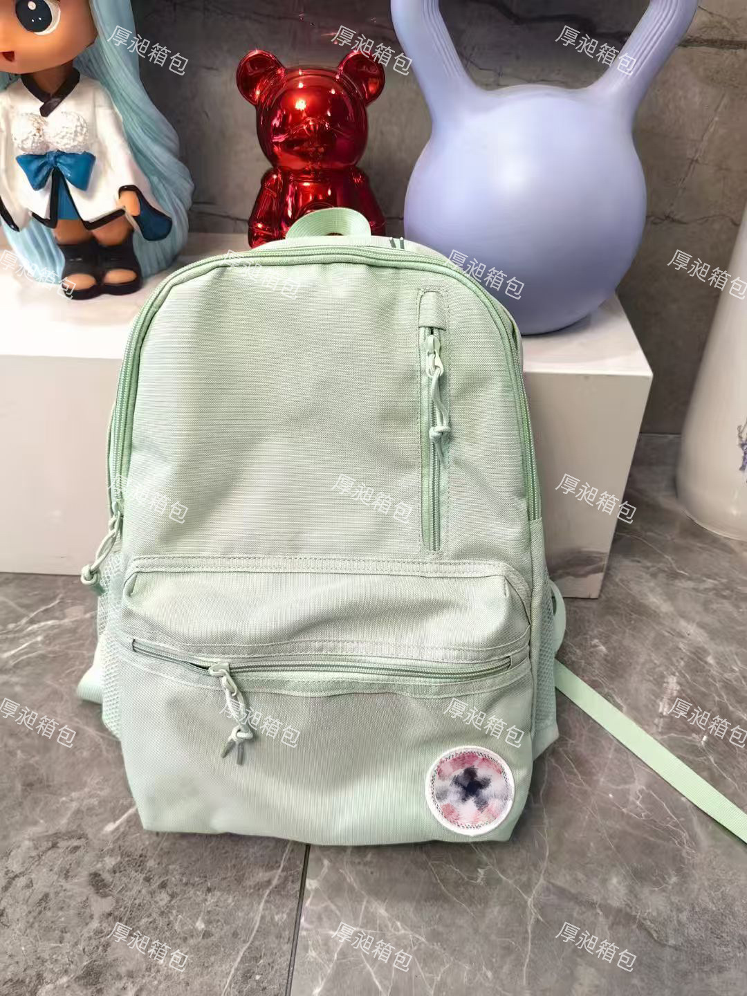큰 어린이 사이드 네트 민트 그린
