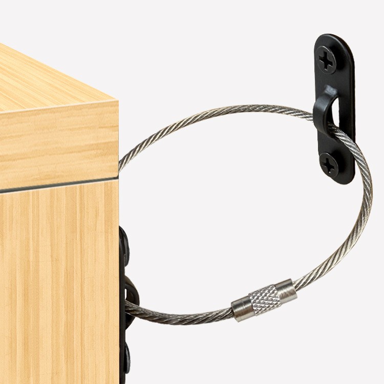 Fijadores antivuelco para muebles al por mayor para zapateros y estanterías, dispositivos antivuelco ajustables, protección reforzada para la seguridad de los niños. image 15