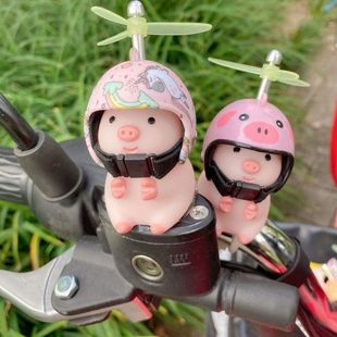 Piggy Bicycle Yellow Duck Car Ornaments Battery Car Electric Motorcycle Decorations Electric Cross-border Wholesale
