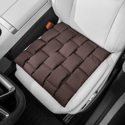 Stain-Resistant Leather Car Seat Cushion, Suitable: Seat cushion, seat cover - mocha-brown-1-piece