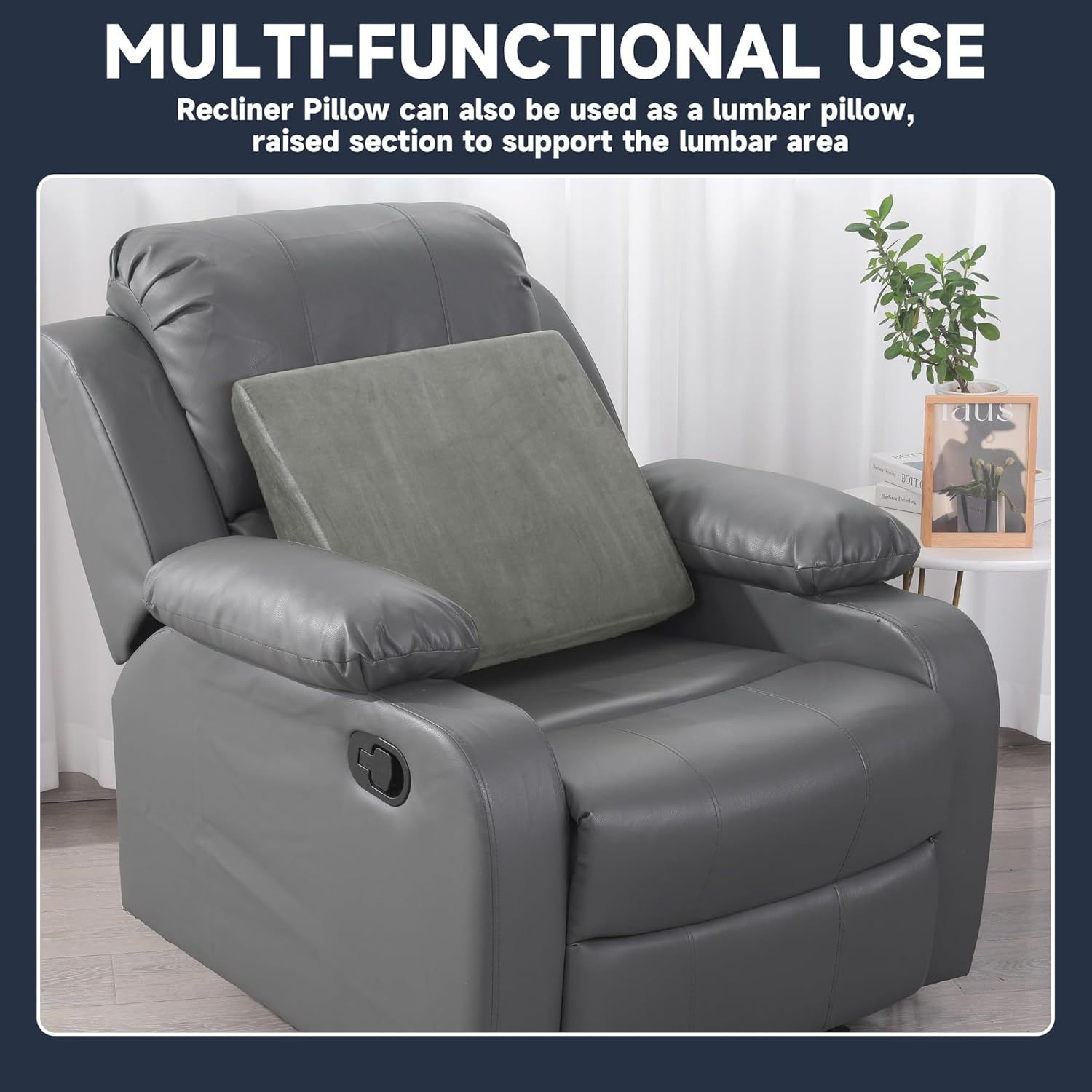 Almohada de espuma A3 en forma de cuña para reposapiés reclinable, extensor de reposapiés ajustable extragrande, almohada elevadora de piernas