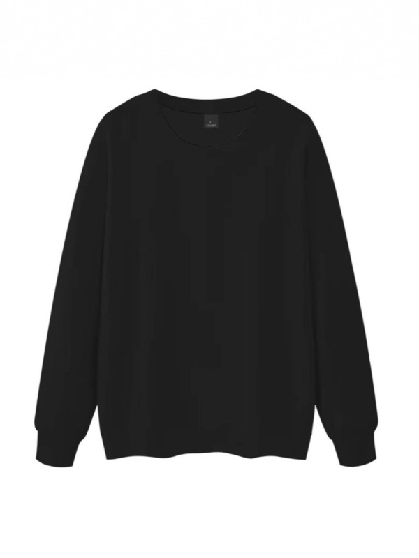 跨境纯棉华棉复合圆领卫衣上衣女装宽松纯色卫衣定制团服男女同款|undefined