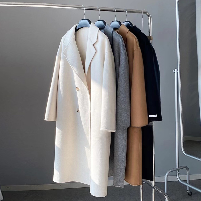 Cappotto magazzino trasparente Dongdaemun cappotto di lana double face di alta qualità da donna cappotto di lana di media lunghezza largo in stile coreano alla moda_voghion.com