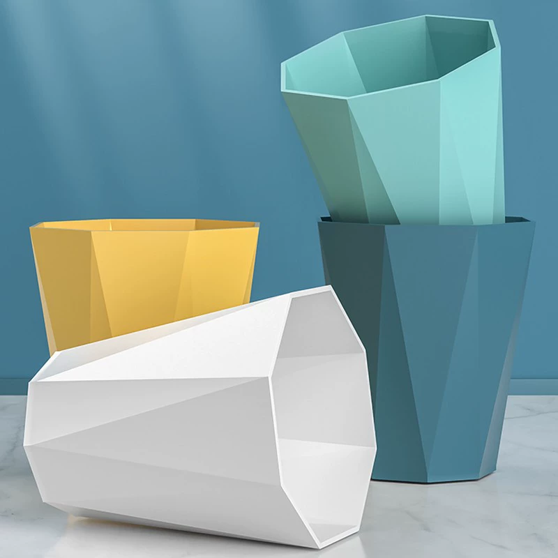 Nordic Creative Simple Diamond Бытовая корзина для мусора Без покрытия Кухня Гостиная Офис Отель Большая бумажная корзина оптом