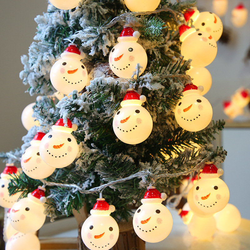 LED クリスマスライトストリングサンタクロース雪だるまヘラジカお祭り雰囲気ライトバッテリー USB クリスマスツリー特別なカラフルなライトストリング|undefined