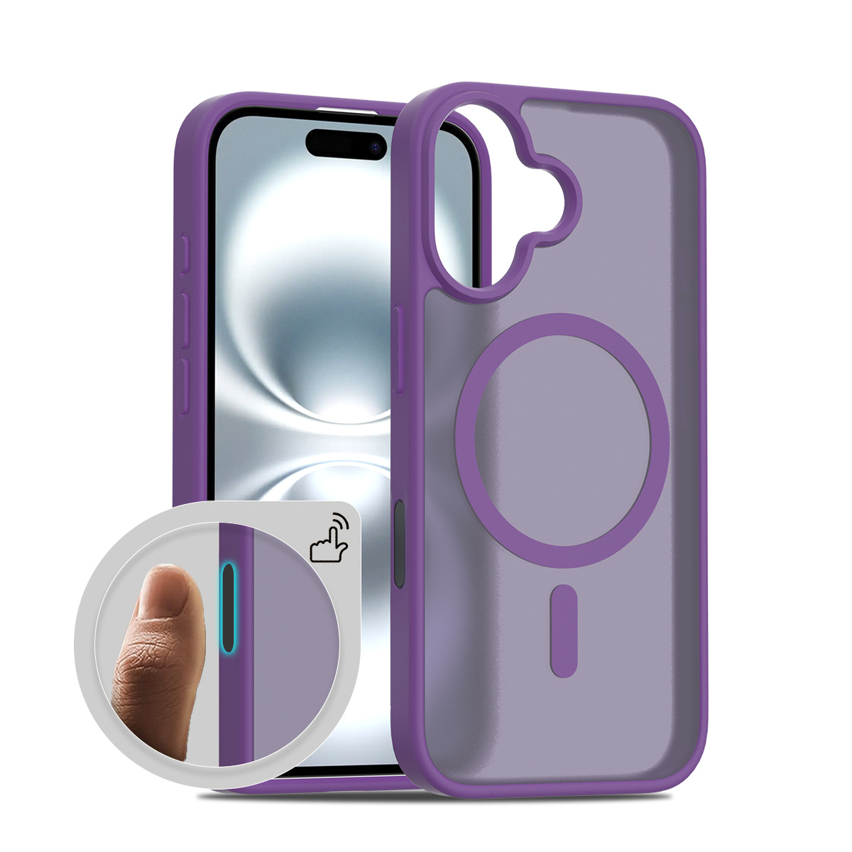 Ventas directas transfronterizas Apple iPhone16 absorción magnética de la piel dos en uno funda para teléfono móvil funda para botón táctil de la cámara