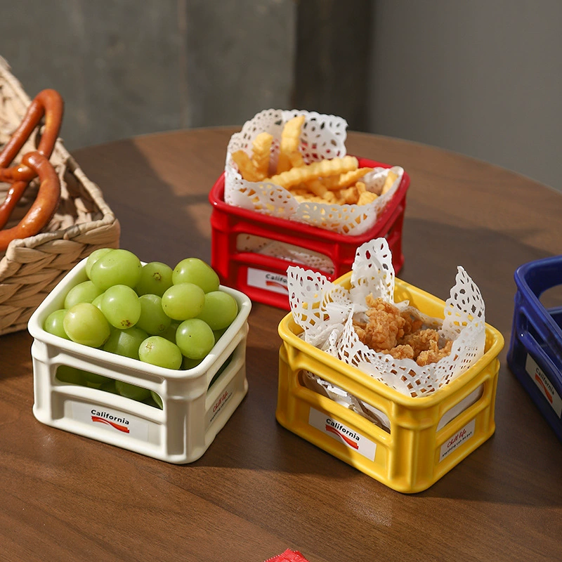 Керамическая чаша с картофелем фри с высоким значением сети красный попкорн миска с закусками креативная корзина для закусок