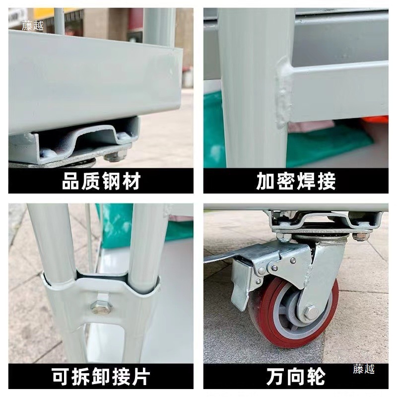 物流台车折叠移动仓储笼超市理货推车工厂仓库搬运分拣围栏笼子车