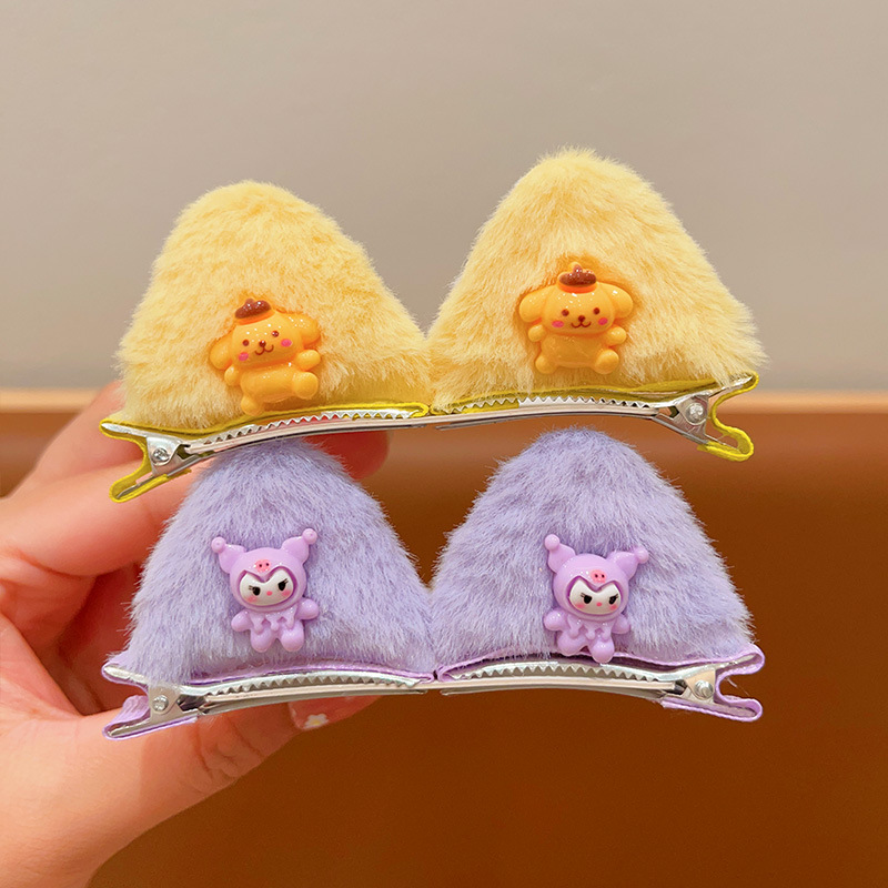 Horquilla de felpa para niños para niñas lindo clip de oreja de gato tridimensional horquilla de bebé niña flequillo lateral clip accesorios para el cabello