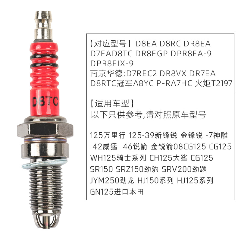 Triciclo Zongshen Lifan Jialing Fueling Longxin Motocicleta A7TC D8TC scooter 110 125 bujía